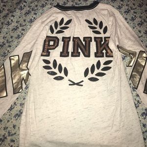 BLING LONG SLEEVE PINK SHIRT